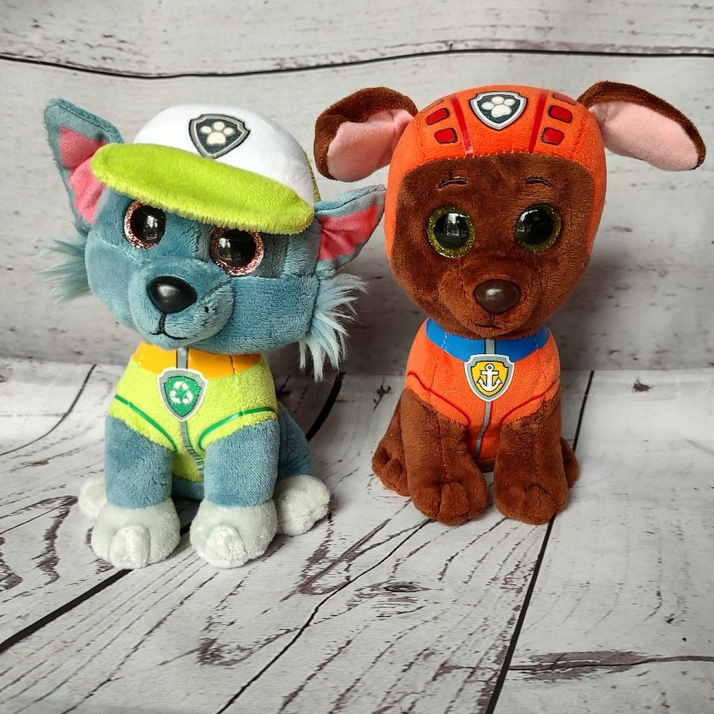 Ty Rock Zuma Paw Patrol 6" Plush Glitter Eyes